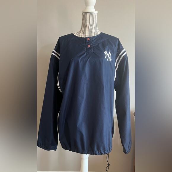 ADIDAS “YANKEES” MENS WIND PULLOVER SIZE L MINT